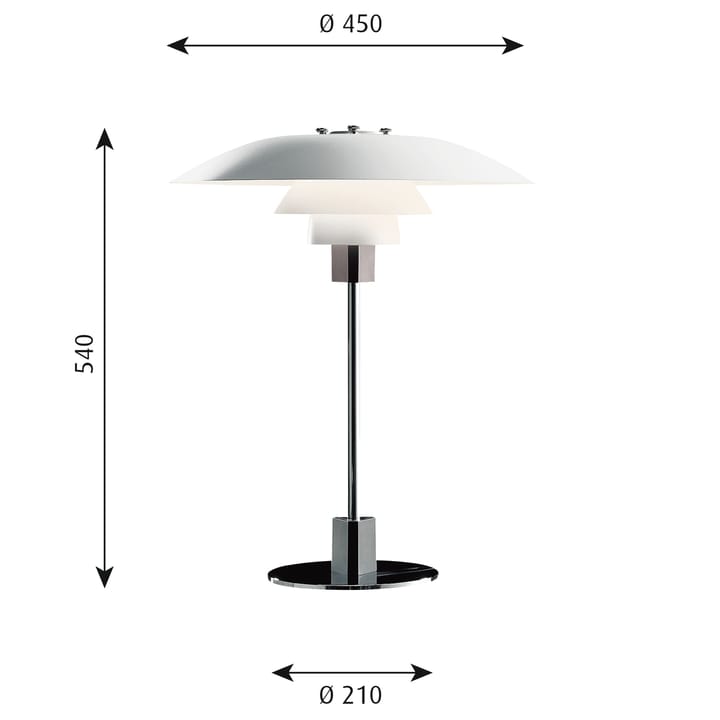 Candeeiro de mesa PH 4/3, Branco Louis Poulsen