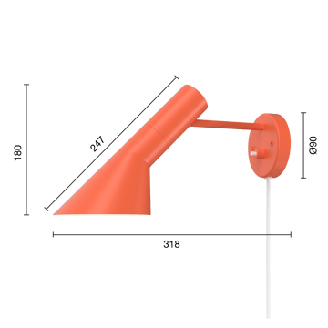 Candeeiro de parede AJ - Electric orange - Louis Poulsen