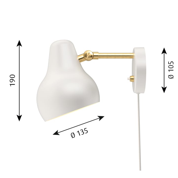 Candeeiro de parede VL38 - Branco - Louis Poulsen