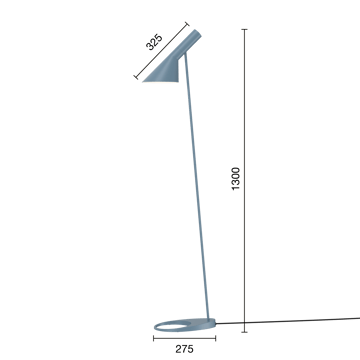 Candeeiro de pé AJ - Dusty blue - Louis Poulsen