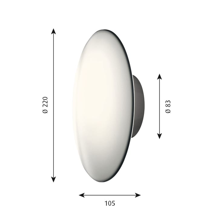 Candeeiro de teto/candeeiro de parede AJ Eklipta Ø22 cm - White opal - Louis Poulsen