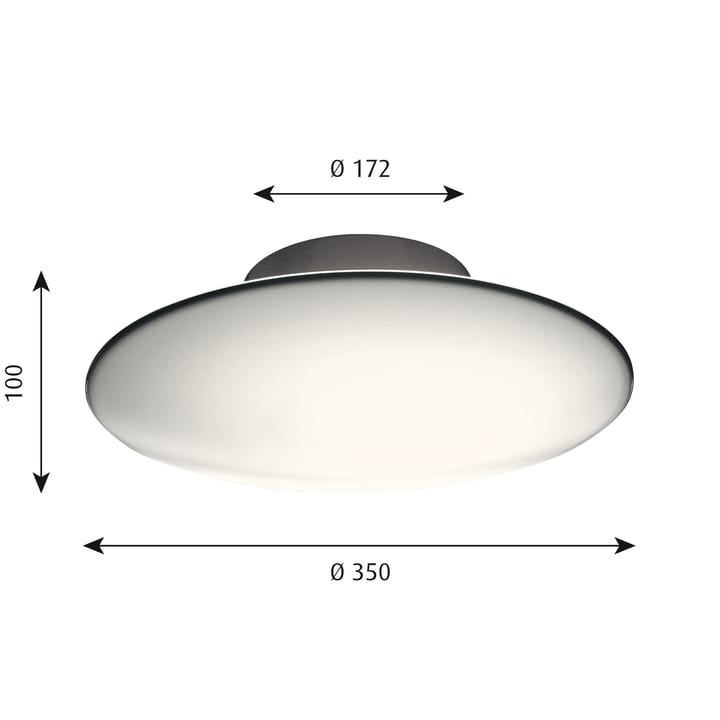 Candeeiro de teto/candeeiro de parede AJ Eklipta Ø35 cm - White opal - Louis Poulsen