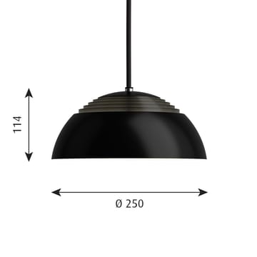 Candeeiro suspenso AJ Royal 2700K Ø25 cm - Preto - Louis Poulsen