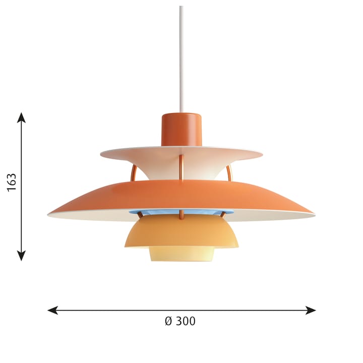 Candeeiro suspenso MINI PH 5, Laranja Louis Poulsen