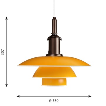 Candeeiro suspenso PH 3½-3 - Amarelo - Louis Poulsen