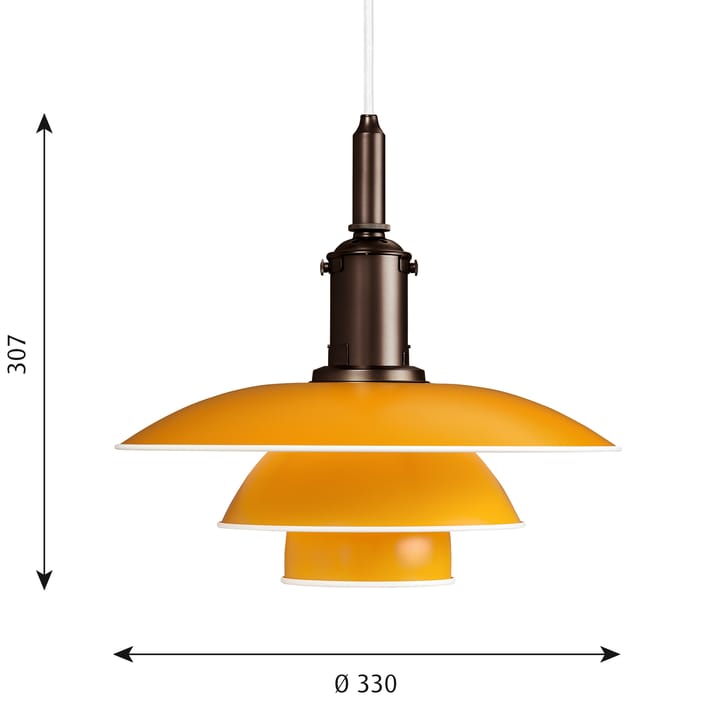 Candeeiro suspenso PH 3½-3, Amarelo Louis Poulsen