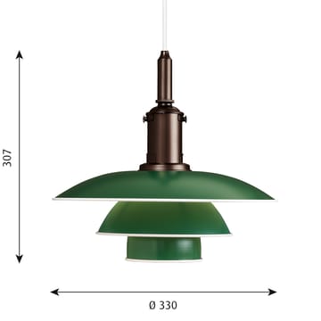 Candeeiro suspenso PH 3½-3 - Verde - Louis Poulsen