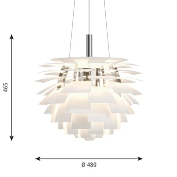 Candeeiro suspenso PH Artichoke Ø48 cm - Branco - Louis Poulsen