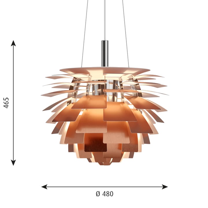 Candeeiro suspenso PH Artichoke Ø48 cm - Cobre - Louis Poulsen