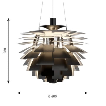 Candeeiro suspenso PH Artichoke Ø60 cm - Preto - Louis Poulsen