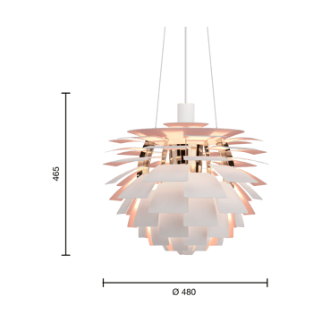 Candeeiro suspenso PH Artichoke Anniversary edition - Matte white-pale rose Ø48 cm - Louis Poulsen