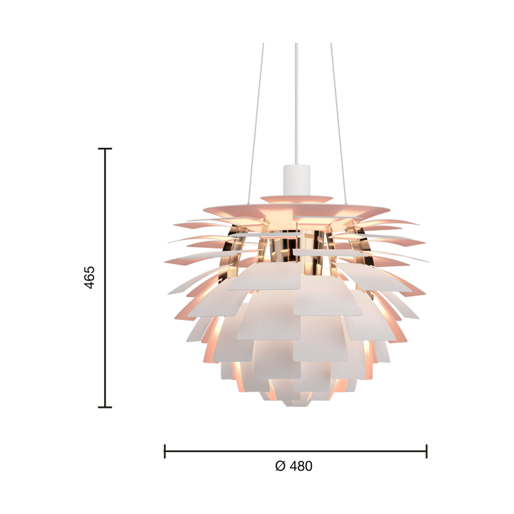 Candeeiro suspenso PH Artichoke Anniversary edition, Matte white-pale rose Ø48 cm Louis Poulsen