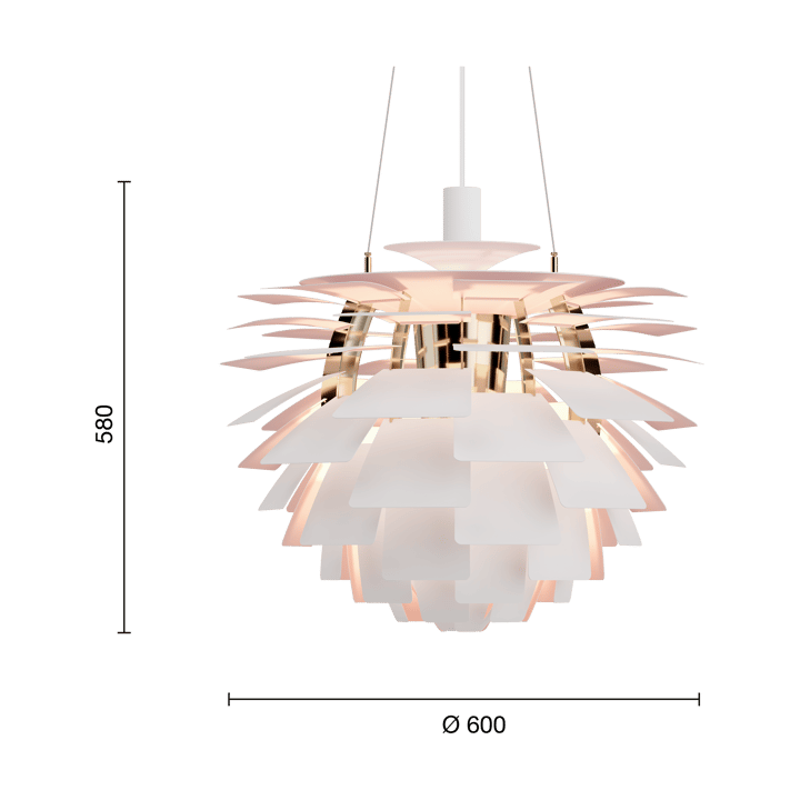 Candeeiro suspenso PH Artichoke Anniversary edition, Matte white-pale rose Ø60 cm Louis Poulsen