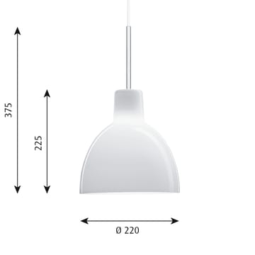 Candeeiro suspenso Toldbod 220 - White opal glass - Louis Poulsen