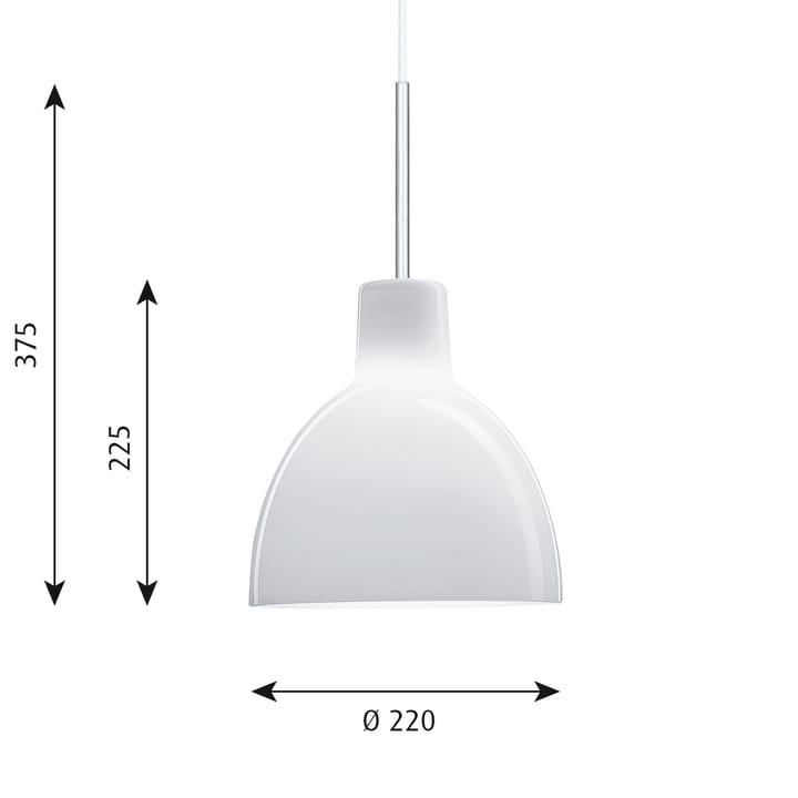 Candeeiro suspenso Toldbod 220 - White opal glass - Louis Poulsen