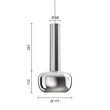 Candeeiro suspenso VL 56 - Cromado de alto brilho - Louis Poulsen