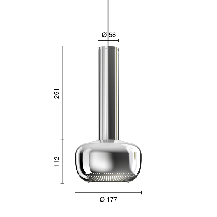 Candeeiro suspenso VL 56 - Cromado de alto brilho - Louis Poulsen