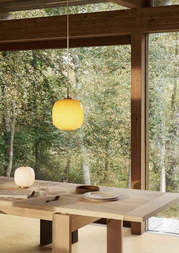 Candeeiro suspenso VL45 Radiohus Ø17,5 cm - Brass-amber glass - Louis Poulsen