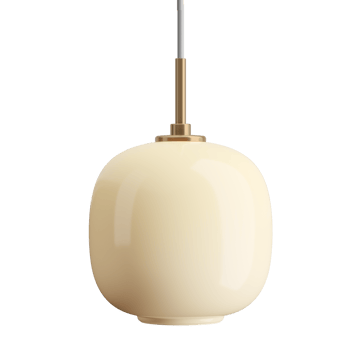 Candeeiro suspenso VL45 Radiohus Ø17,5 cm - Brass-pale yellow glass - Louis Poulsen