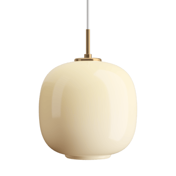 Candeeiro suspenso VL45 Radiohus Ø25 cm - Brass-pale yellow glass - Louis Poulsen