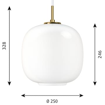 Candeeiro suspenso VL45 Radiohus Ø25 cm - Brass-white opal glass - Louis Poulsen