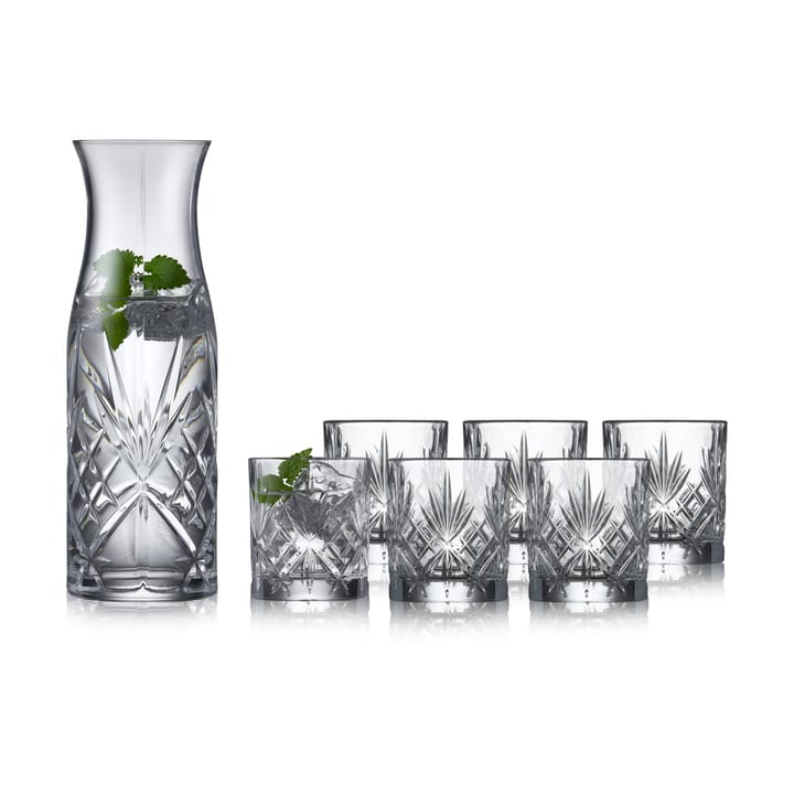 Jarra e copo Melodia 7 peças - Cristal - Lyngby Glas