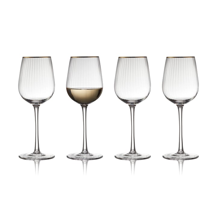 Taça de vinho branco Palermo Gold 30 cl 4 unid. - Transparente-dourado - Lyngby Glas