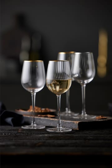 Taça de vinho branco Palermo Gold 30 cl 4 unid. - Transparente-dourado - Lyngby Glas