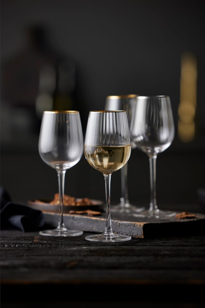 Taça de vinho branco Palermo Gold 30 cl 4 unid. - Transparente-dourado - Lyngby Glas