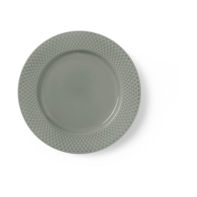 Prato de almoço Rhombe Earth Ø21 cm - Moss - Lyngby Porcelæn