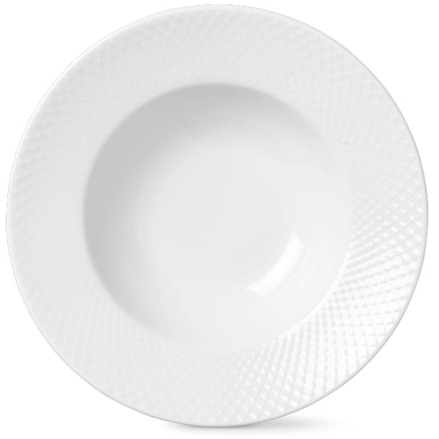 Prato fundo branco Rhombe - Ø24,5 cm - Lyngby Porcelæn