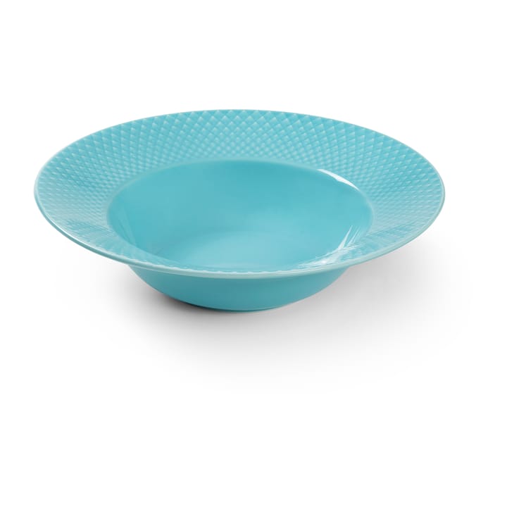 Prato fundo Rhombe Ø24,5 cm - Turquesa - Lyngby Porcelæn