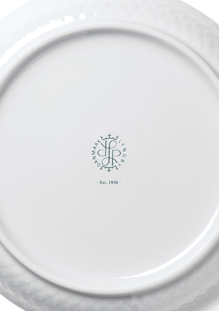 Prato sobremesa Rhombe Ø16 cm, Branco Lyngby Porcelæn