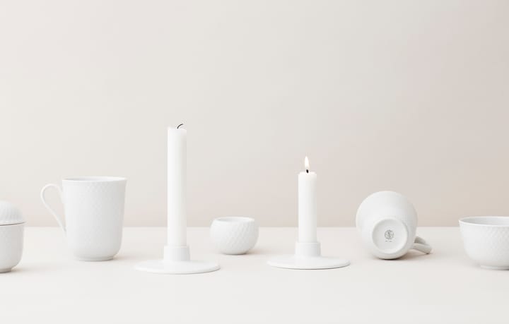 Rhombe porta-vela 3 cm - Branco - Lyngby Porcelæn