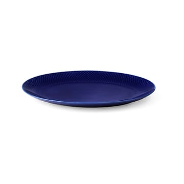 Travessa oval Rhombe 35x26,5 cm - Azul escuro - Lyngby Porcelæn