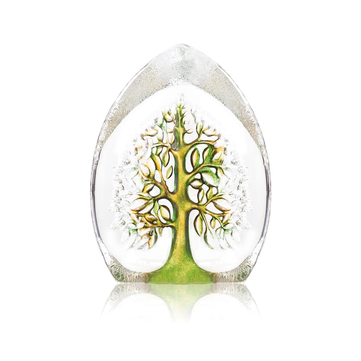 Escultura em vidro Yggdrasil, verde-amarelo - Grande - Målerås Glasbruk