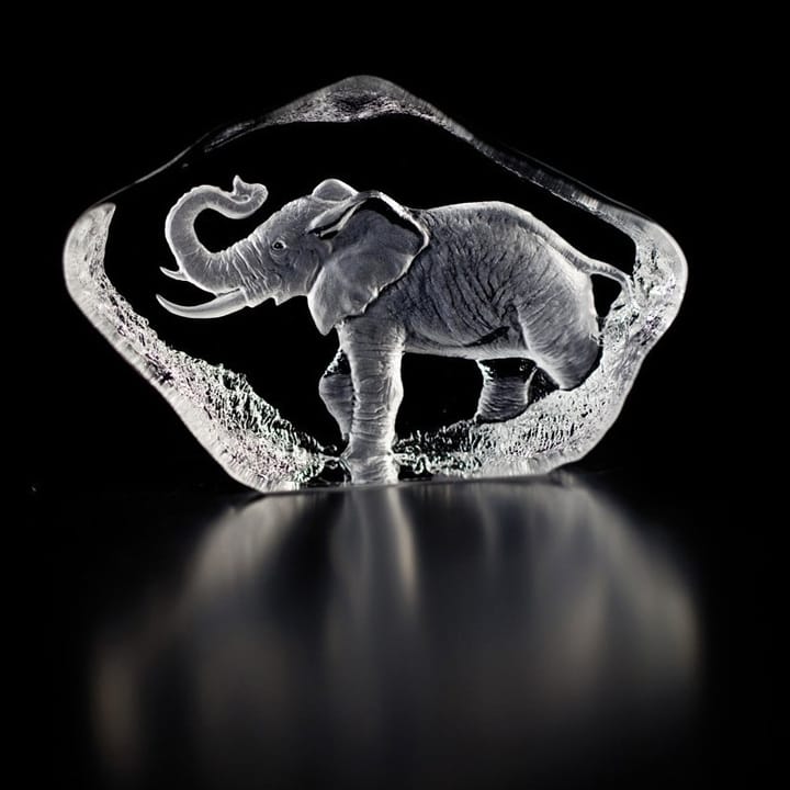 Escultura Wildlife Elefante - vidro - Målerås Glasbruk