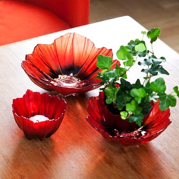 Tigela média Poppy - vermelho-preto - Målerås Glasbruk