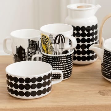 Caneca de café Siirtolapuutarha 20 cl - branco-preto-amarelo - Marimekko