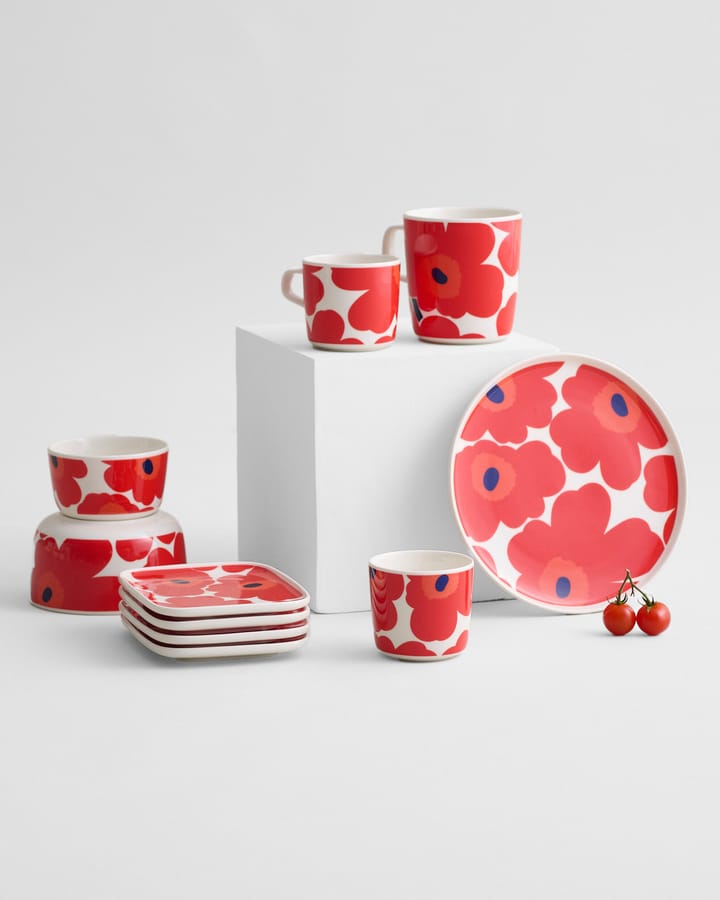 Caneca de chá 4 dl Unikko - vermelho-branco - Marimekko