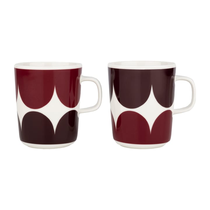 Caneca Härkä 25 cl 2 un. - white-dark wine-dark red  - Marimekko