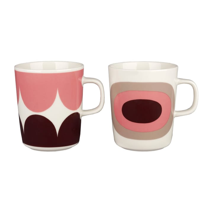 Caneca Härkä & Melooni 25 cl 2 un. - White-dark wine-powder-clay - Marimekko