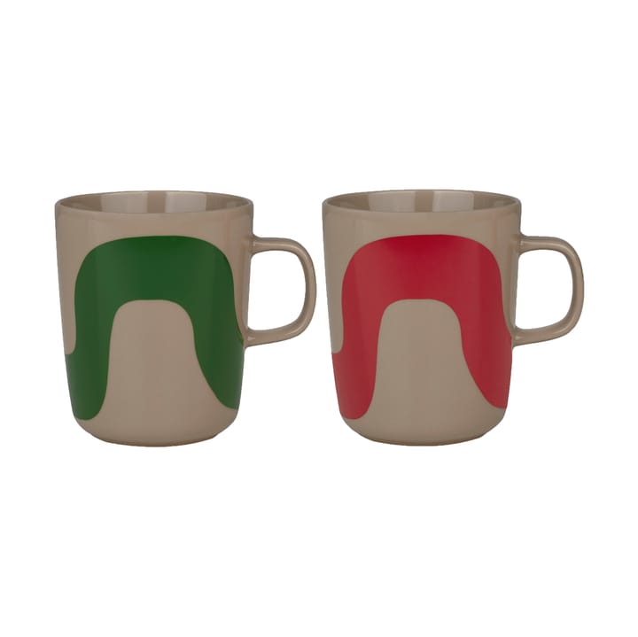 Caneca Seireeni 25 cl, conjunto de 2 - Terra-green-red - Marimekko