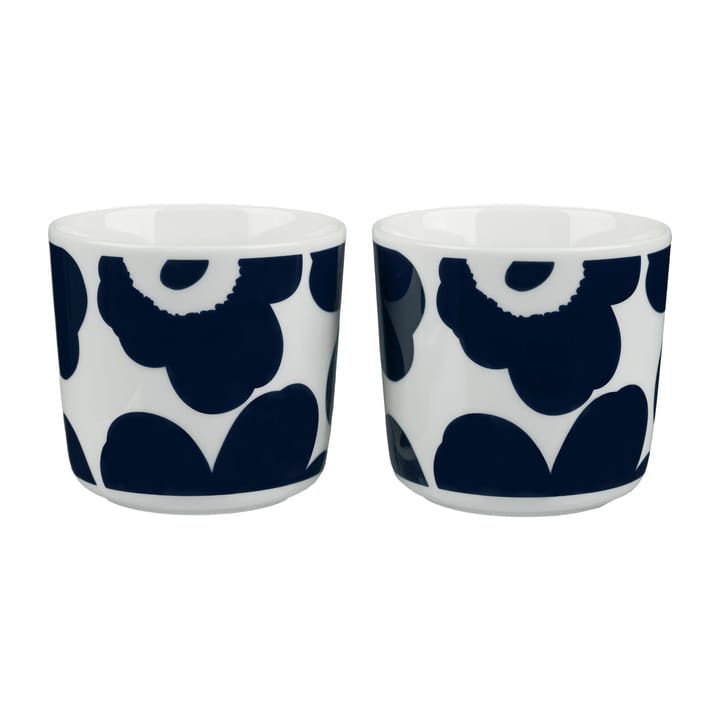 Caneca sem pega 20 cl Unikko, conjunto de 2 - Branco-azul escuro - Marimekko