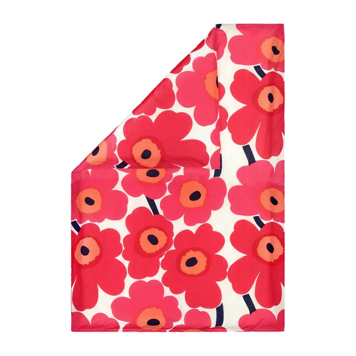 Capa de edredão Unikko 150x210 cm - vermelho-branco - Marimekko