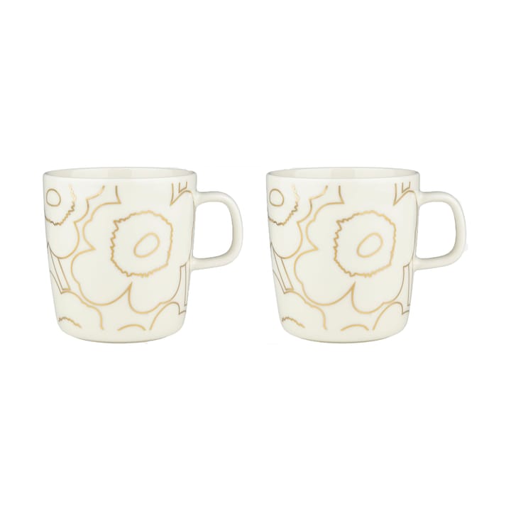 Chávena Piirto Unikko 4 dl pacote com 2 - White-gold - Marimekko