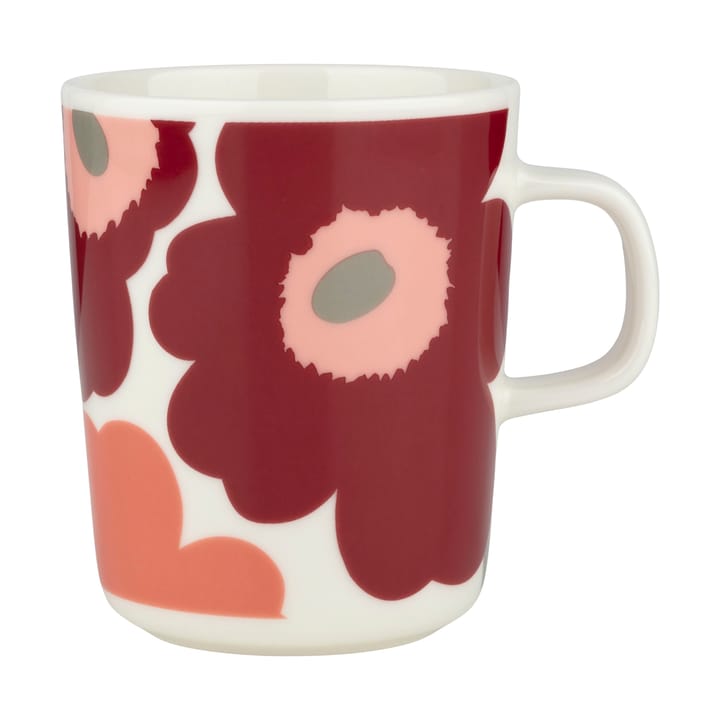 Chávena Unikko 25 cl - White-dark cherry-salmon red - Marimekko