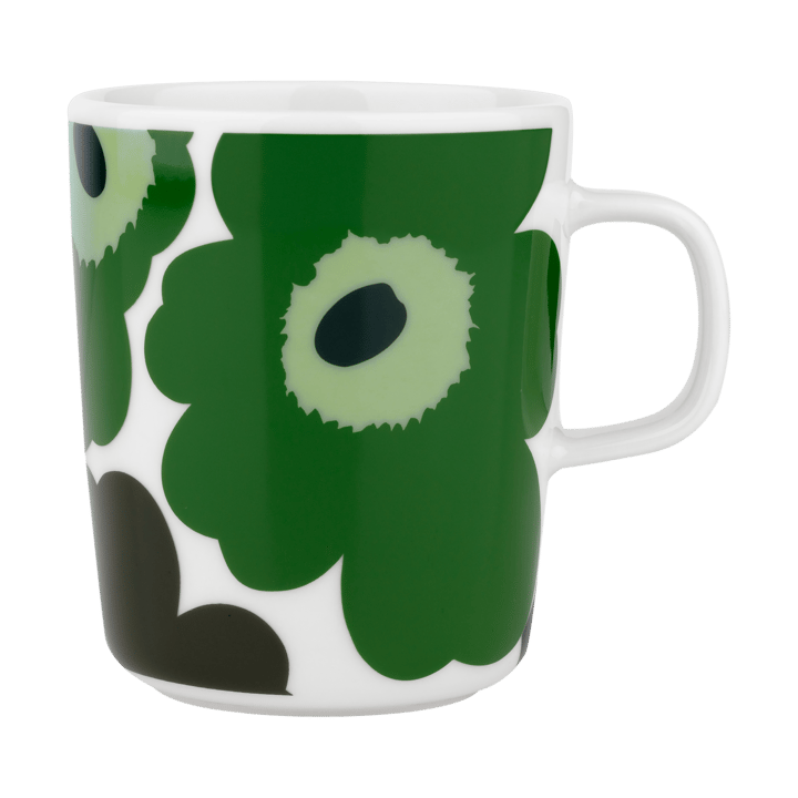 Chávena Unikko 25 cl - White-green-d. green - Marimekko