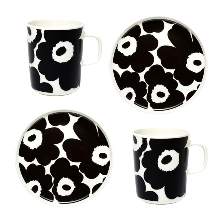 Conjunto de pequeno almoço Unikko - White-black - Marimekko