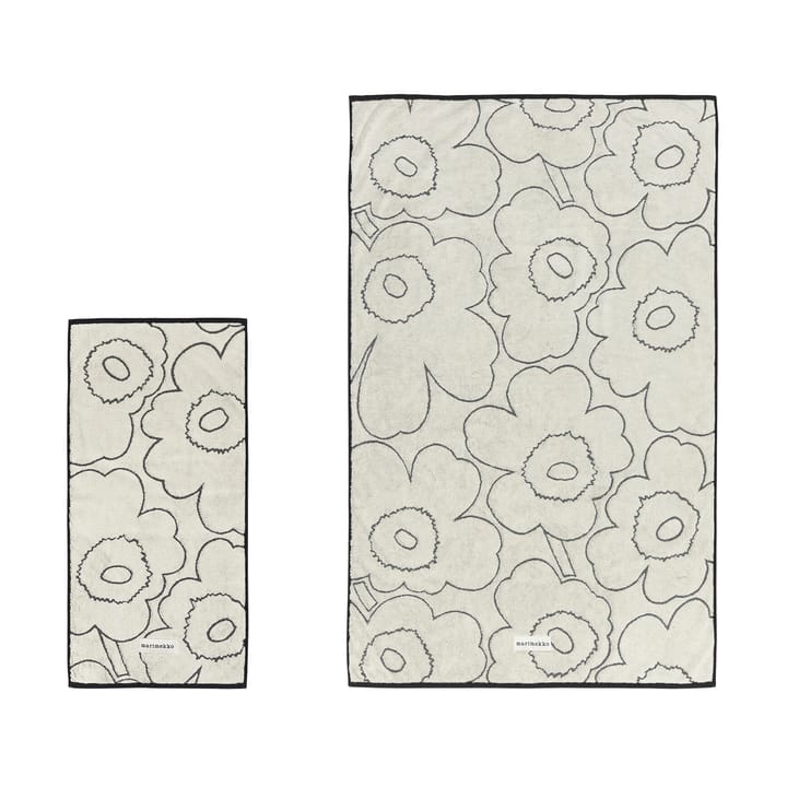 Conjunto de Toalhas Piirto Unikko 2 Peças - Ivory-black - Marimekko